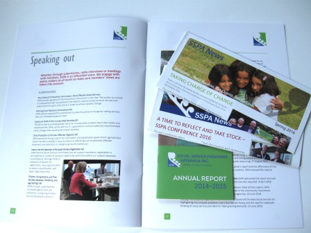 Surplus and dated brochure stock that was turned into mini flags and magnets.
